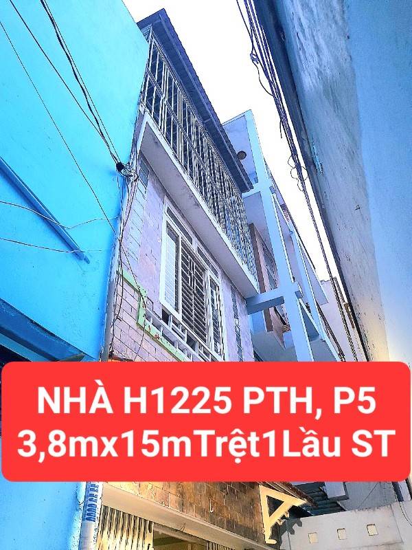 Nhà 1trệt, 1lầu, ST, 3,8mx15m. Hẻm 1225 Phạm Thế Hiển, P5, Q8. 