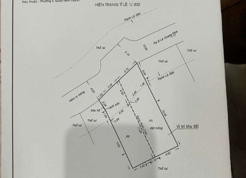 Bán gấp lô đất xây CHDV- HXH thông Lê Quang Định BT, dt 9.2x18m, 142m2
