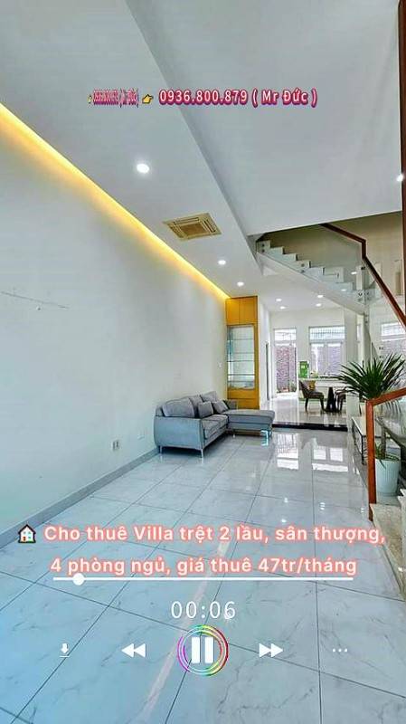 🏠 Cho thuê Nhà trệt 2 lầu, sân thượng, 4 phòng ngủ, giá thuê 47tr/thá