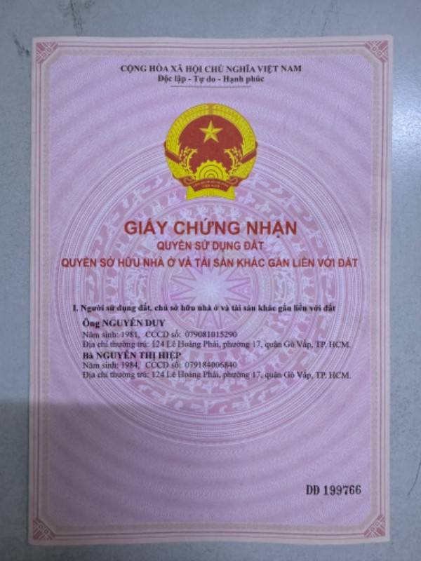 Cần vốn , Tôi chính chủ cần bán nhà 537/30G/2 Nguyễn Oanh