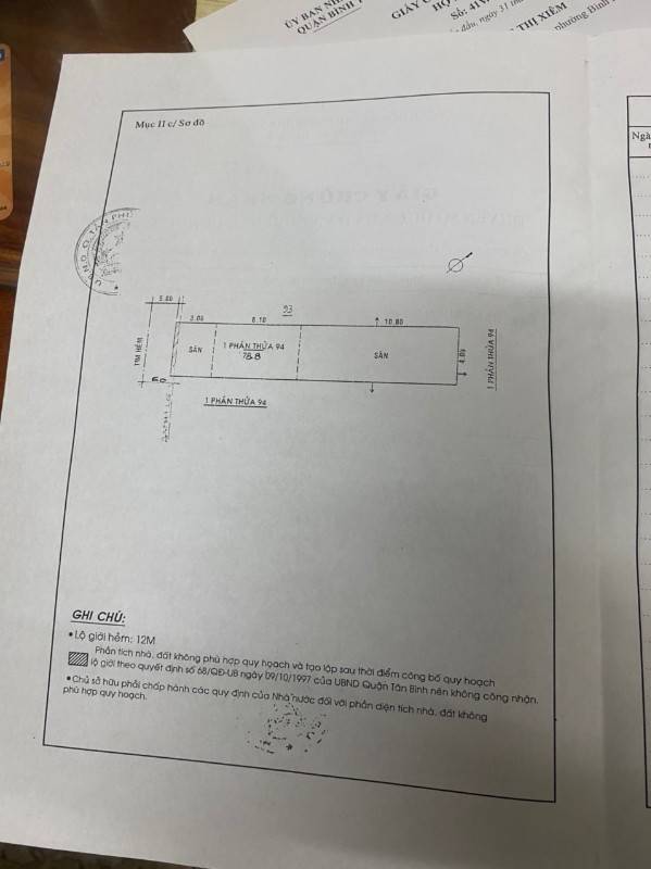 Đường nôi bộ 12m Tân Sơn Nhì 4x20 1 lầu 