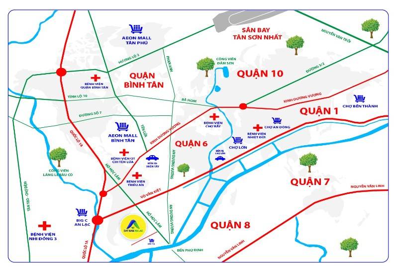 Bán nhanh giá tốt 57,4m2- lộ trước nhà 7m giá tại KDC Đất Nam An Lạc